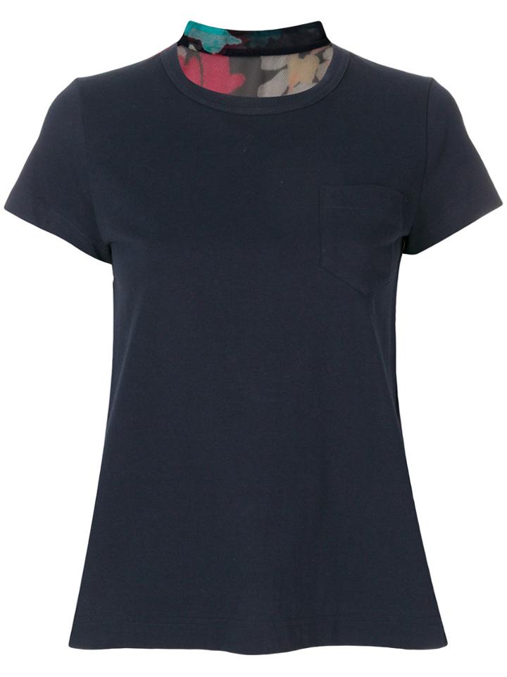 Sacai Pleated Back T-shirt - Blue