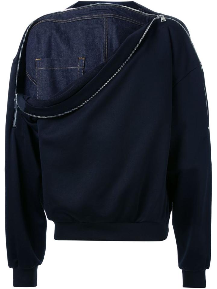 Juun.j Zipped Detail Panelled Sweatshirt