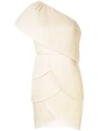 Aje Pleated Layered One Shoulder Dress - Neutrals