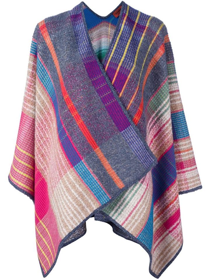 Missoni Plaid Cape, Women's, Grey, Silk/nylon/mohair/alpaca