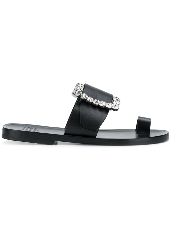 Maison Margiela Crystal Buckle Sandals - Black