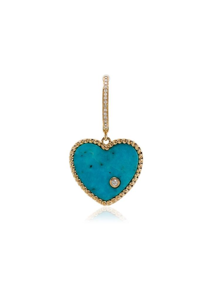 Yvonne Léon 18k Gold, Diamond And Turquoise Singular Drop Earring