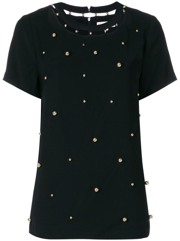 Michael Michael Kors Embellished Cutout Blouse - Black