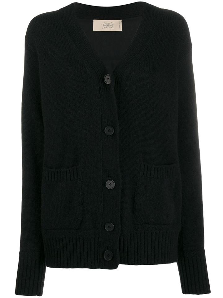 Maison Flaneur V-neck Relaxed-fit Cardigan - Black