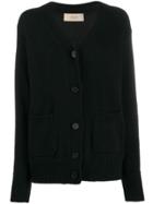 Maison Flaneur V-neck Relaxed-fit Cardigan - Black