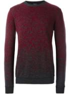 Roberto Collina Flocked Crew Neck Sweater, Men's, Size: 50, Red, Merino