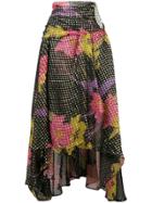 Dodo Bar Or Floral Print Asymmetric Skirt - Black