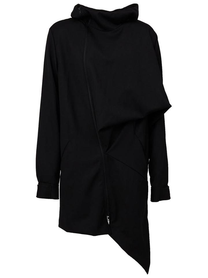 Moohong Asymmetric Longline Hoodie, Men's, Size: 52, Black, Wool