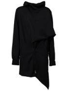 Moohong Asymmetric Longline Hoodie, Men's, Size: 52, Black, Wool