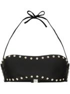Moschino Stud-embellished Bikini Top - Black