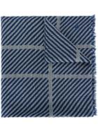 Armani Collezioni Woven Stripe Scarf, Men's, Blue, Wool