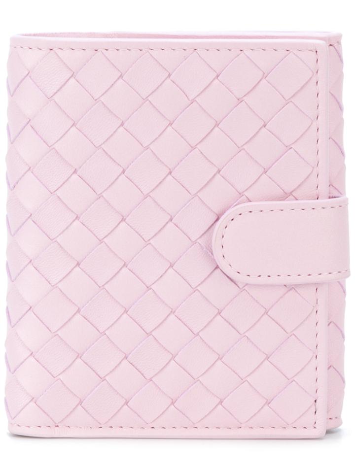 Bottega Veneta Intrecciato Bi-fold Wallet - Pink & Purple