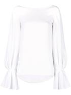 Carolina Herrera Fluted Sleeve Blouse - White