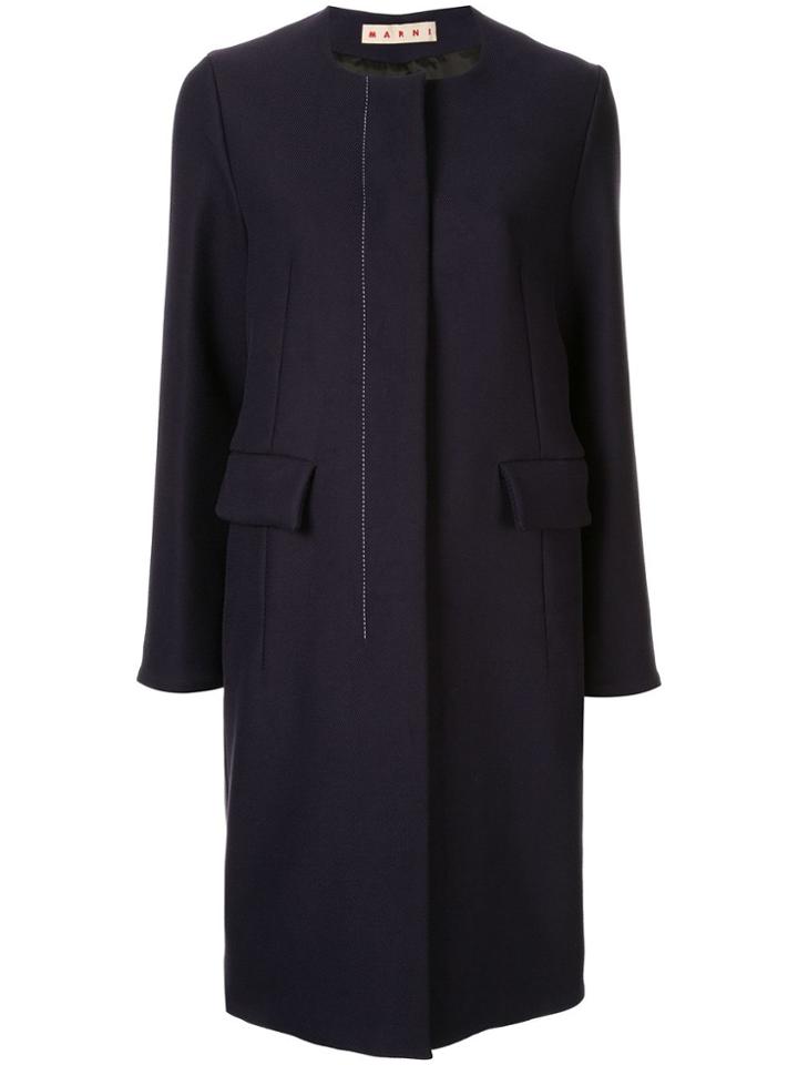 Marni Front Button Coat - Blue