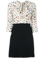 Alexander Mcqueen 'obsession' Print Knot Dress, Women's, Size: 40, Black, Silk/viscose