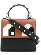 Les Petits Joueurs - Pixel Eyes Patched Tote - Women - Leather - One Size, Black, Leather