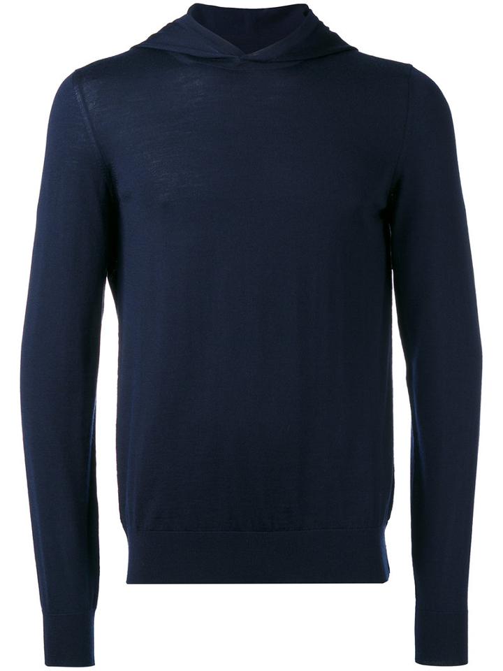 Maison Margiela Hooded Jumper, Men's, Size: Large, Blue, Wool