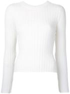 Estnation - Ribbed Sweater - Women - Linen/flax - 38, White, Linen/flax