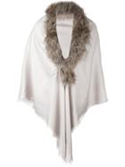 Fendi 'signature' Shawl, Women's, Grey, Silk/wool/raccoon Dog