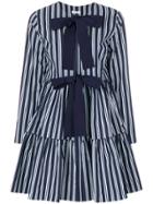 P.a.r.o.s.h. Striped Bow Front Dress - Blue