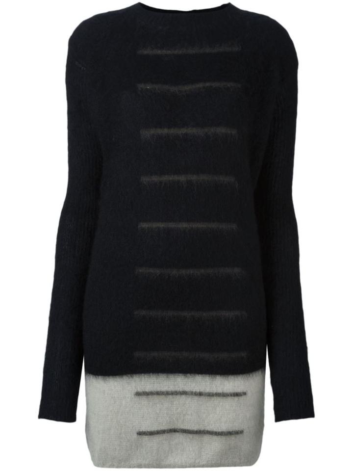 Rick Owens Striped Jumper, Women's, Size: Medium, Black, Nylon/mohair/wool