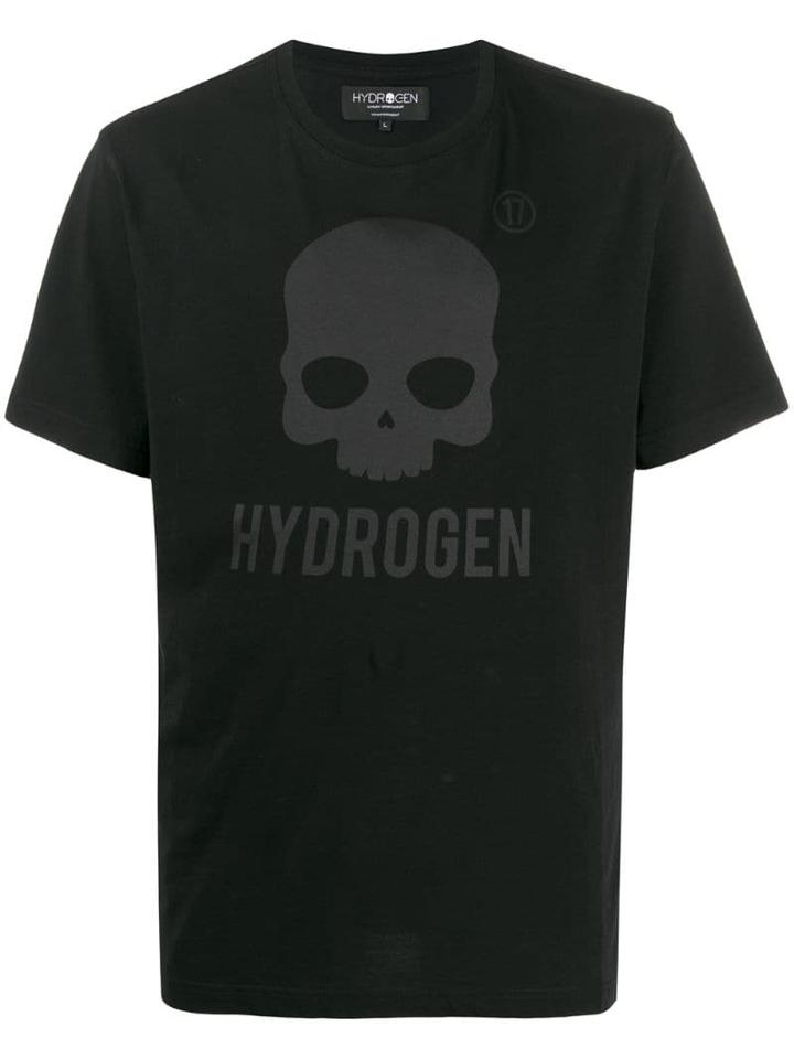 Hydrogen Skull Logo Print T-shirt - Black