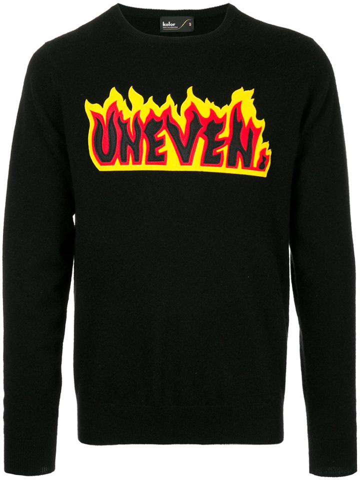 Kolor Uneven Flame Sweater - Black