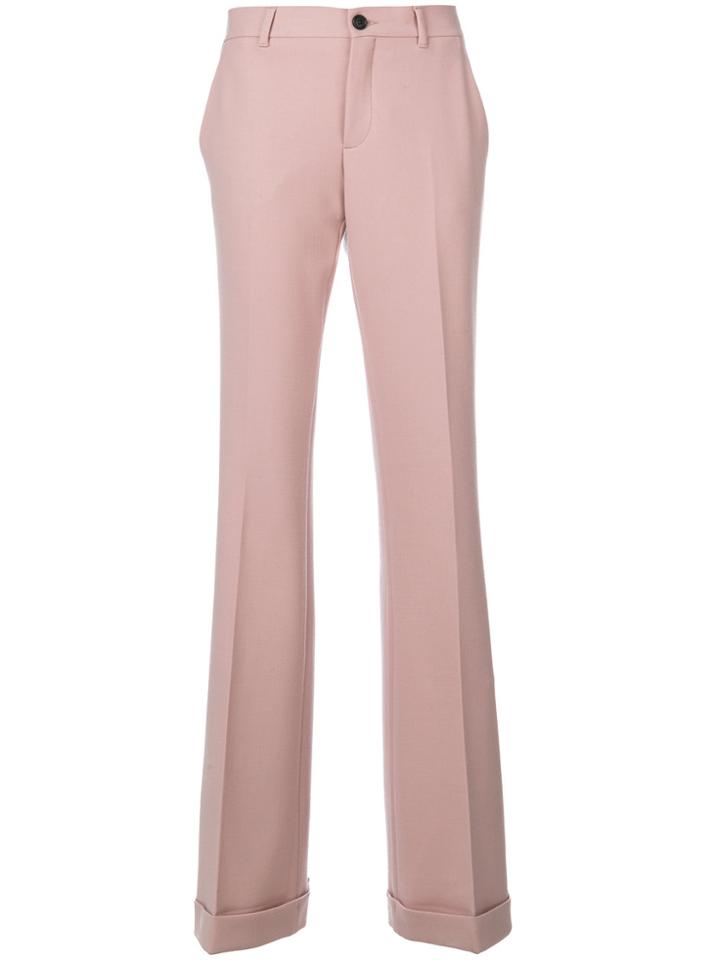 Miu Miu Bootcut Tailored Trousers - Pink & Purple