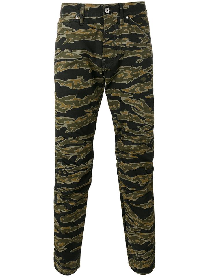 G-star Camouflage Print Trousers, Men's, Size: 32, Black, Cotton/polyester