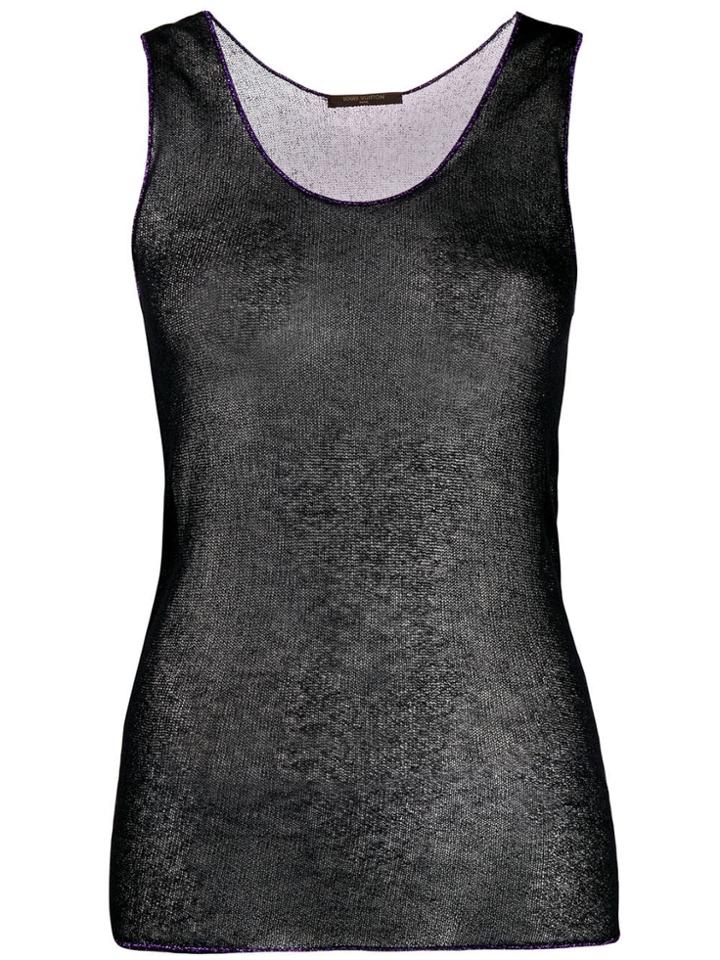 Louis Vuitton Vintage 2000's Sheer Tank Top - Black