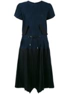 Sacai - Plissé Pleat Dress - Women - Cotton/polyester/cupro - 2, Blue, Cotton/polyester/cupro