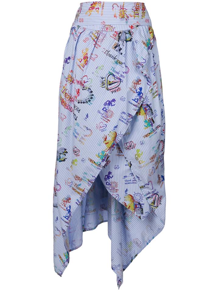 Vivienne Westwood Anglomania Printed Asymmetric Midi Skirt -
