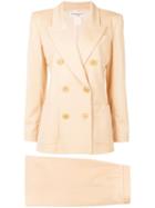 Yves Saint Laurent Pre-owned Double-breasted Skirt Suit - Yellow