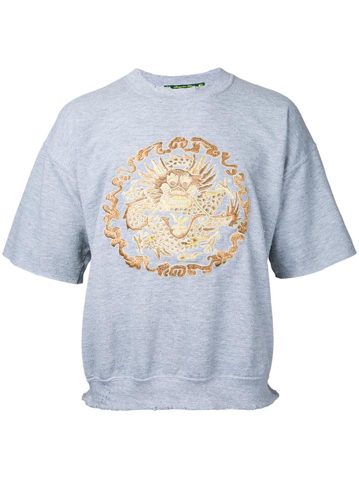 Sasquatchfabrix. - Embroidered Dragon Sweater - Men - Cotton/polyester - Xl, Grey, Cotton/polyester