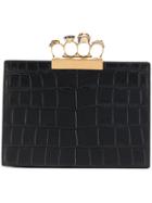 Alexander Mcqueen Four Ring Flat Clutch - Black