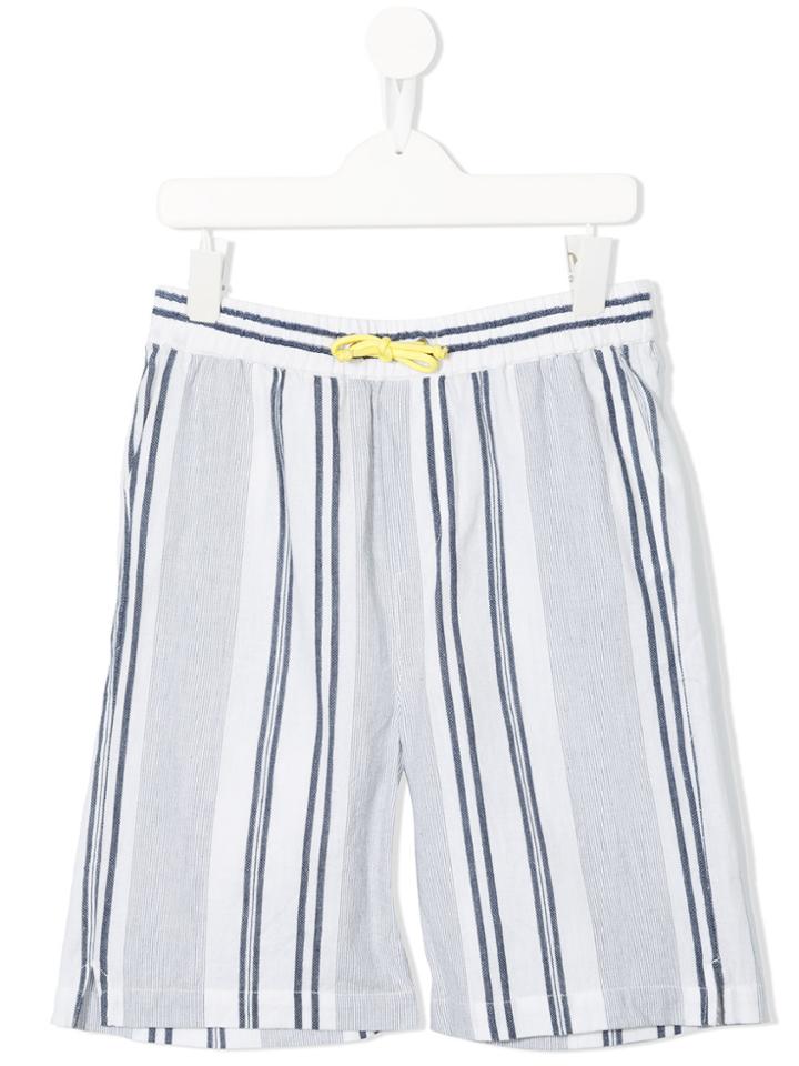 Velveteen Luca Striped Shorts - White