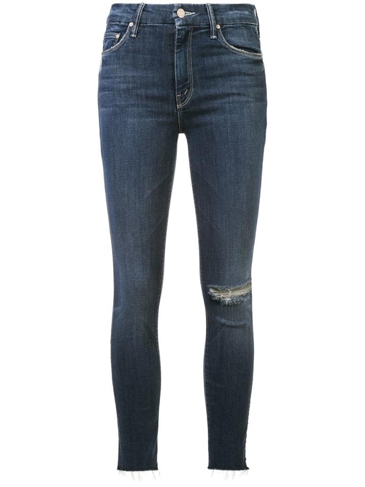 Mother Distressed Detail Slim-fit Jeans - Blue