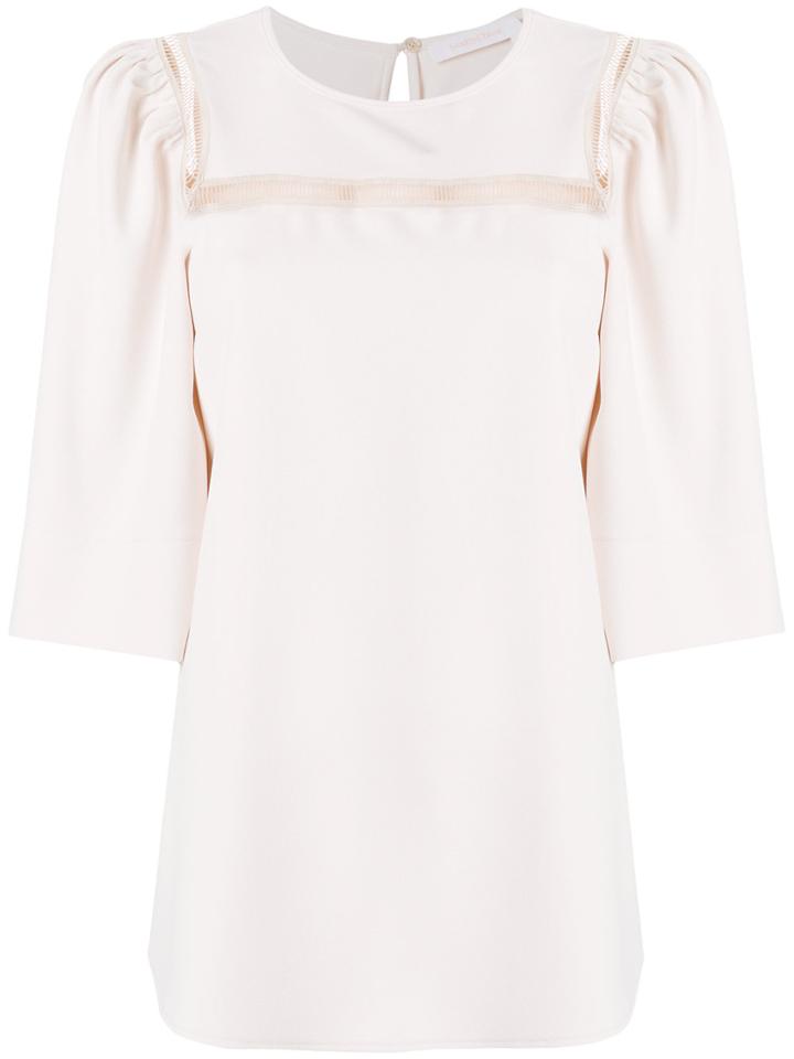 See By Chloé Eyelet Trim Top - Nude & Neutrals
