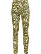 Charm's Leopard Print Skinny Leggings - Yellow