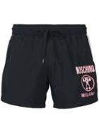 Moschino Printed Logo Swim Shorts - Black
