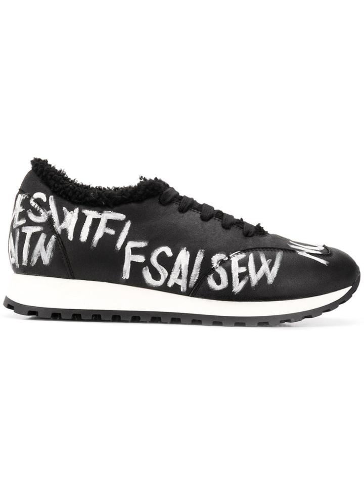 Mr & Mrs Italy Fur Running Sneakers - Black
