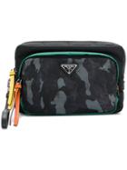 Prada Camouflage-print Zipped Clutch - Black