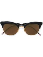 Thom Browne Cat Eye Shaped Sunglasses, Women's, Blue, Acetate/metal (other)/18kt Gold