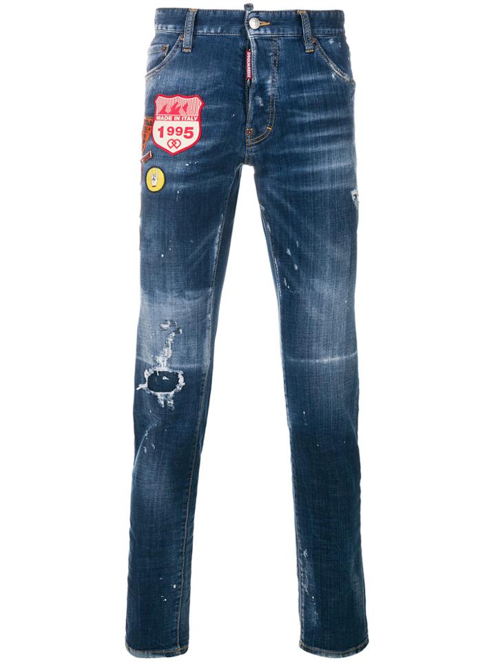 Dsquared2 Clement Patchwork Jeans - Blue