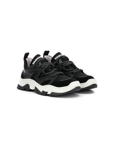 Dsquared2 Kids Kaleido Cross Lace Sneakers - Black
