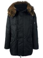 Moncler 'ronner' Padded Jacket, Men's, Size: 5, Black, Feather Down/polyamide/coyote Fur