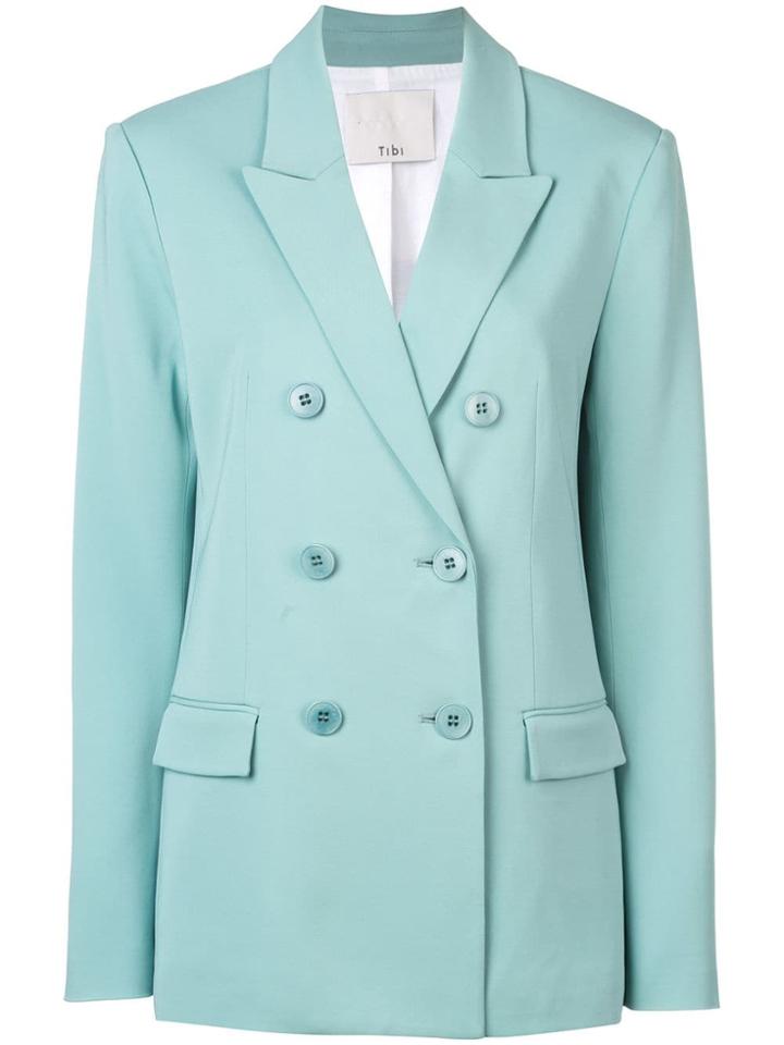 Tibi Steward Double-breasted Blazer - Blue