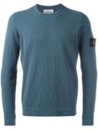 Stone Island Crew Neck Jumper, Men's, Size: Xxl, Blue, Cotton/polyamide
