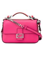 Fendi Micro 'double Baguette' Crossbody Bag, Women's, Pink/purple