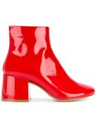 Mm6 Maison Margiela Block Heel Boots - Red